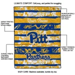 customized pittsburgh panthers layered florals royal blue white quilt blanket best selling
