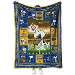 customized pittsburgh panthers snoopy coach royal blue quilt blanket best selling