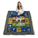 customized pittsburgh panthers snoopy coach royal blue quilt blanket best selling