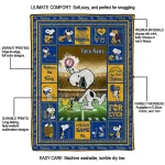 customized pittsburgh panthers snoopy coach royal blue quilt blanket best selling