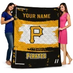 customized pittsburgh pirates grunge patch black white quilt blanket best selling