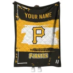 customized pittsburgh pirates grunge patch black white quilt blanket best selling