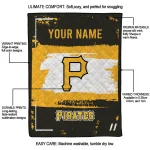 customized pittsburgh pirates grunge patch black white quilt blanket best selling