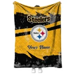 customized pittsburgh steelers brushstroke layers gold quilt blanket best selling