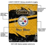 customized pittsburgh steelers brushstroke layers gold quilt blanket best selling