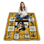 customized pittsburgh steelers mickey crimson gold white quilt blanket best selling