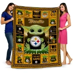 customized pittsburgh steelers yody baby pattern gold quilt blanket best selling
