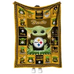 customized pittsburgh steelers yody baby pattern gold quilt blanket best selling