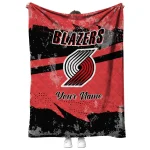 customized portland trail blazers brushstroke layers red quilt blanket best selling