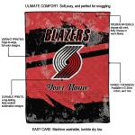 customized portland trail blazers brushstroke layers red quilt blanket best selling