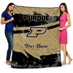 customized purdue boilermakers brushstroke layers gold quilt blanket best selling