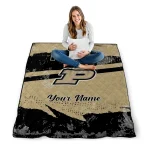 customized purdue boilermakers brushstroke layers gold quilt blanket best selling