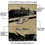 customized purdue boilermakers brushstroke layers gold quilt blanket best selling