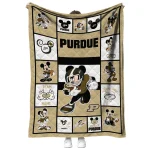 customized purdue boilermakers mickey crimson gold white quilt blanket best selling