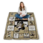 customized purdue boilermakers mickey crimson gold white quilt blanket best selling