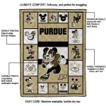 customized purdue boilermakers mickey crimson gold white quilt blanket best selling