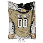 customized purdue boilermakers player sketch gold gray quilt blanket best selling