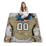 customized purdue boilermakers player sketch gold gray quilt blanket best selling