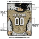 customized purdue boilermakers player sketch gold gray quilt blanket best selling