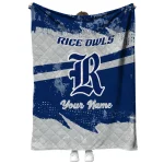 customized rice owls brushstroke layers navy blue quilt blanket best selling