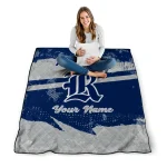 customized rice owls brushstroke layers navy blue quilt blanket best selling