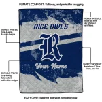 customized rice owls brushstroke layers navy blue quilt blanket best selling