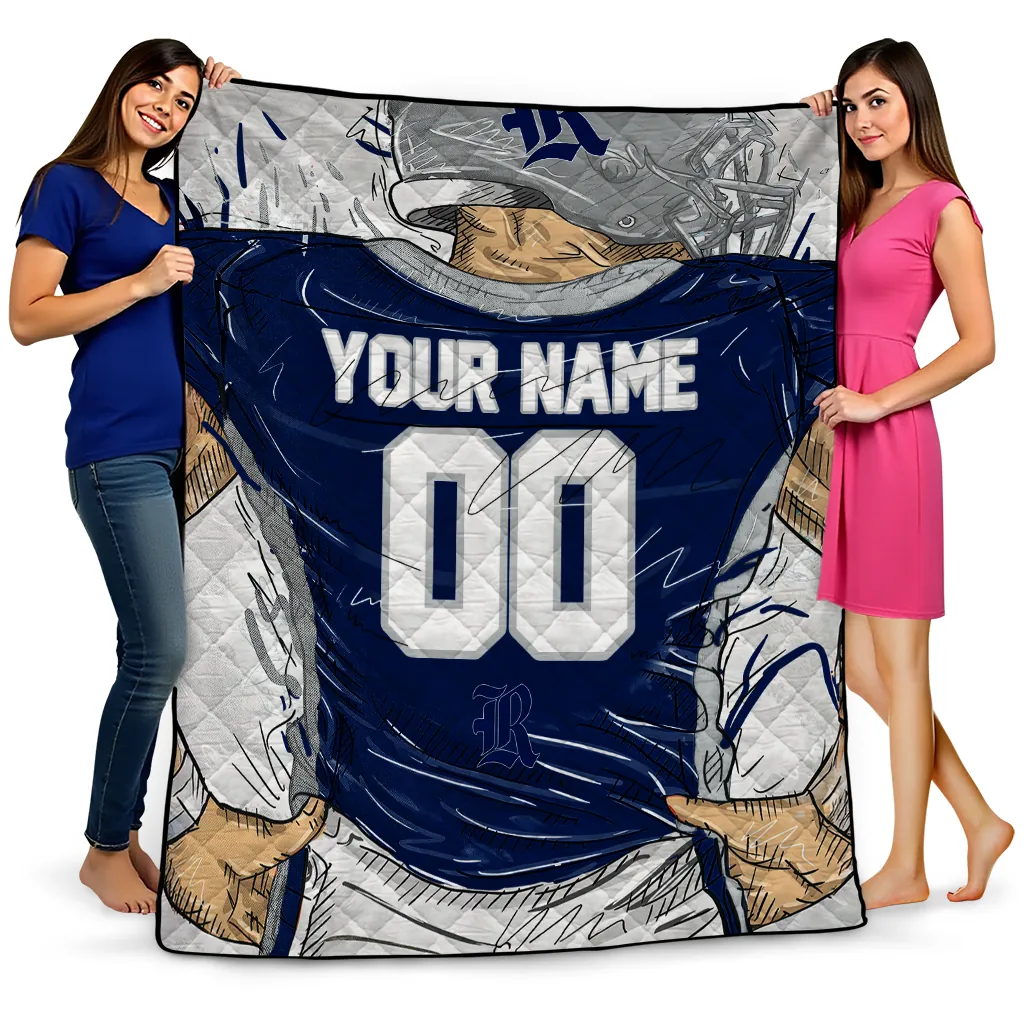 customized rice owls player sketch navy blue gray quilt blanket best selling customized rice owls player sketch navy blue gray quilt blanket best selling