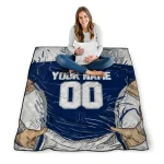customized rice owls player sketch navy blue gray quilt blanket best selling