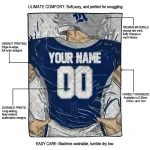 customized rice owls player sketch navy blue gray quilt blanket best selling