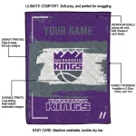 customized sacramento kings grunge patch purple white quilt blanket best selling