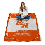 customized sam houston bearkats grunge patch orange white quilt blanket best selling