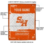 customized sam houston bearkats grunge patch orange white quilt blanket best selling