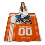 customized sam houston bearkats helmet theme orange quilt blanket best selling