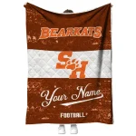 customized sam houston bearkats hibiscus burst orange white quilt blanket best selling