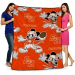 customized sam houston bearkats mickey football orange quilt blanket best selling