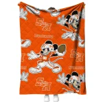 customized sam houston bearkats mickey football orange quilt blanket best selling