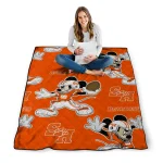 customized sam houston bearkats mickey football orange quilt blanket best selling