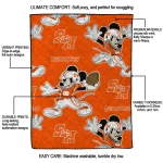 customized sam houston bearkats mickey football orange quilt blanket best selling