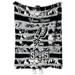 customized san antonio spurs layered florals silver white quilt blanket best selling