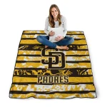 customized san diego padres layered florals brown white quilt blanket best selling