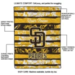 customized san diego padres layered florals brown white quilt blanket best selling