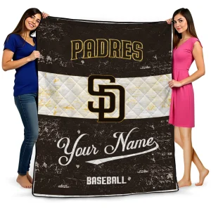 customized san diego padres snoopy victory brown white quilt blanket best selling