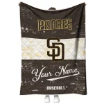 customized san diego padres snoopy victory brown white quilt blanket best selling