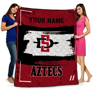 customized san diego state aztecs grunge patch red white quilt blanket best selling