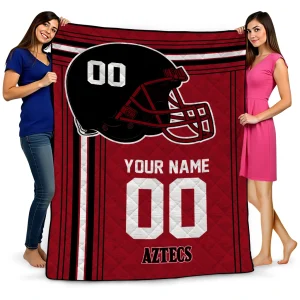 customized san diego state aztecs helmet theme red quilt blanket best selling