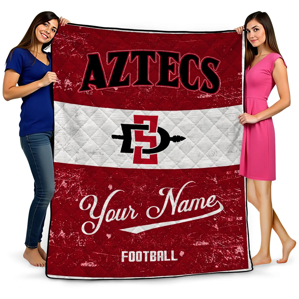 customized san diego state aztecs hibiscus burst red white quilt blanket best selling