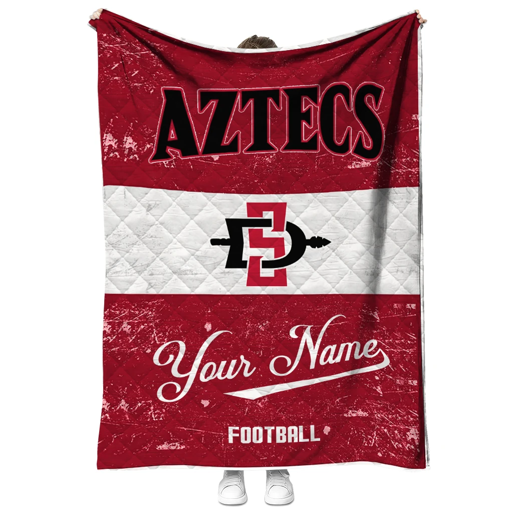 customized san diego state aztecs hibiscus burst red white quilt blanket fashion forward