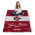 customized san diego state aztecs hibiscus burst red white quilt blanket best selling