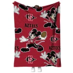 customized san diego state aztecs mickey football red quilt blanket best selling