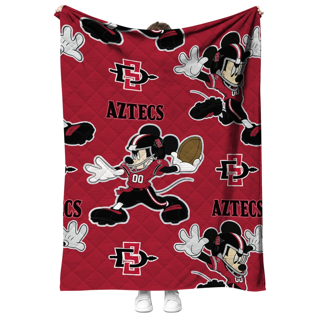 customized san diego state aztecs mickey football red quilt blanket fashion forward customized san diego state aztecs mickey football red quilt blanket fashion forward